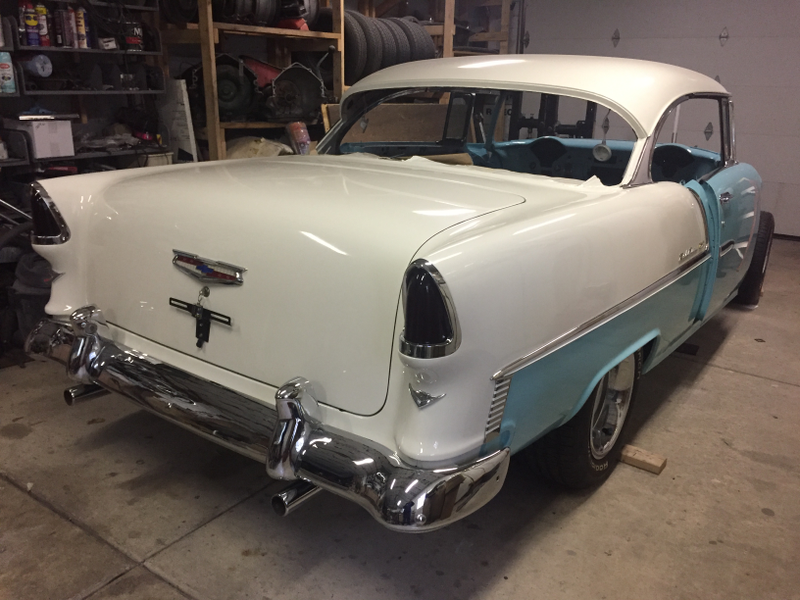 Illustration for article titled 1955 Chevy Bel Air Project Update- Body and Frame united!